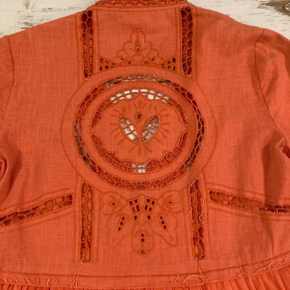 Free People Dreamland Coral Boho Dress 4 - Picture 12 of 16